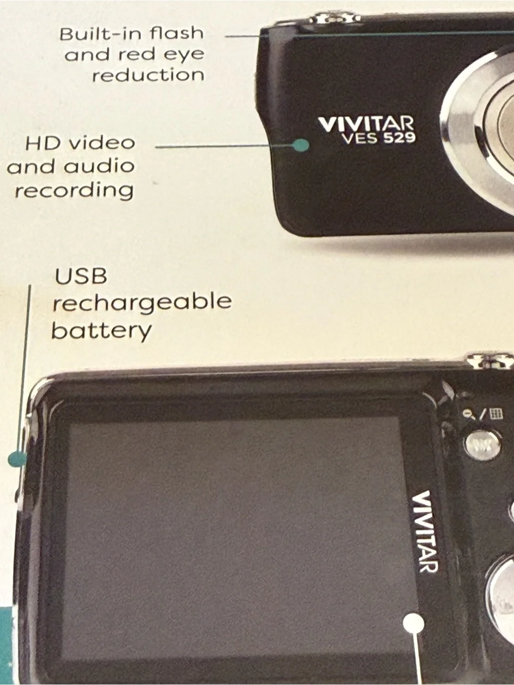 Vivitar VES529 Black Digital Camera with 8x Optical Zoom